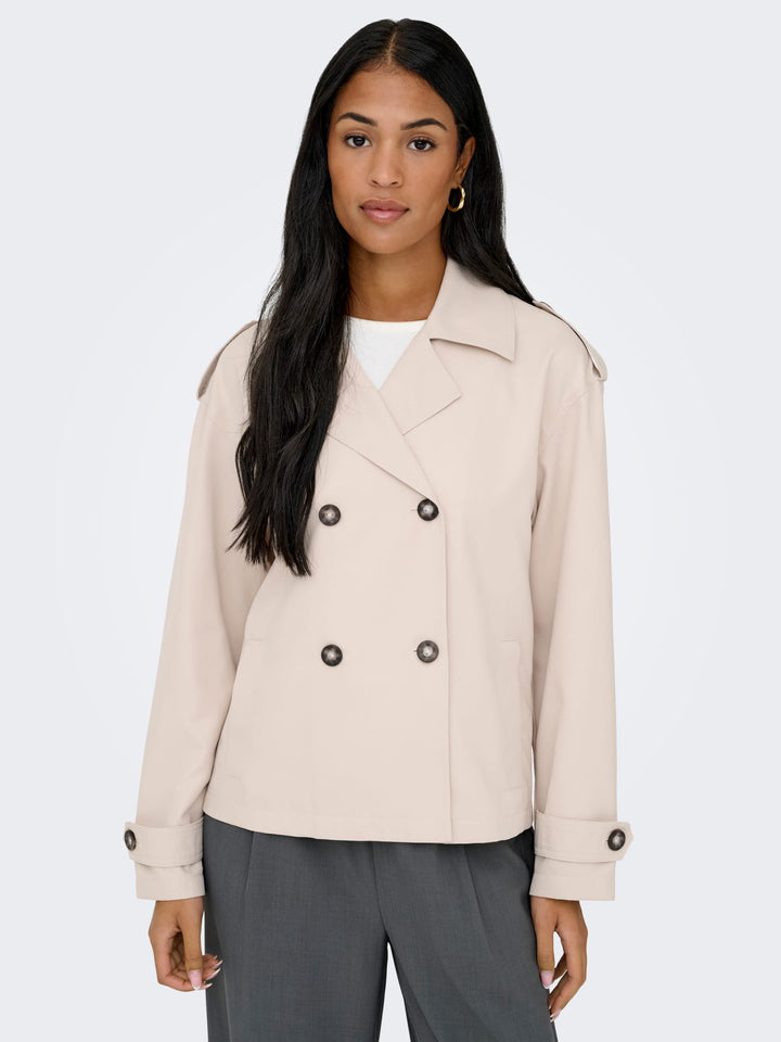 Only 15371053 Hannah trenchcoat beige – dames