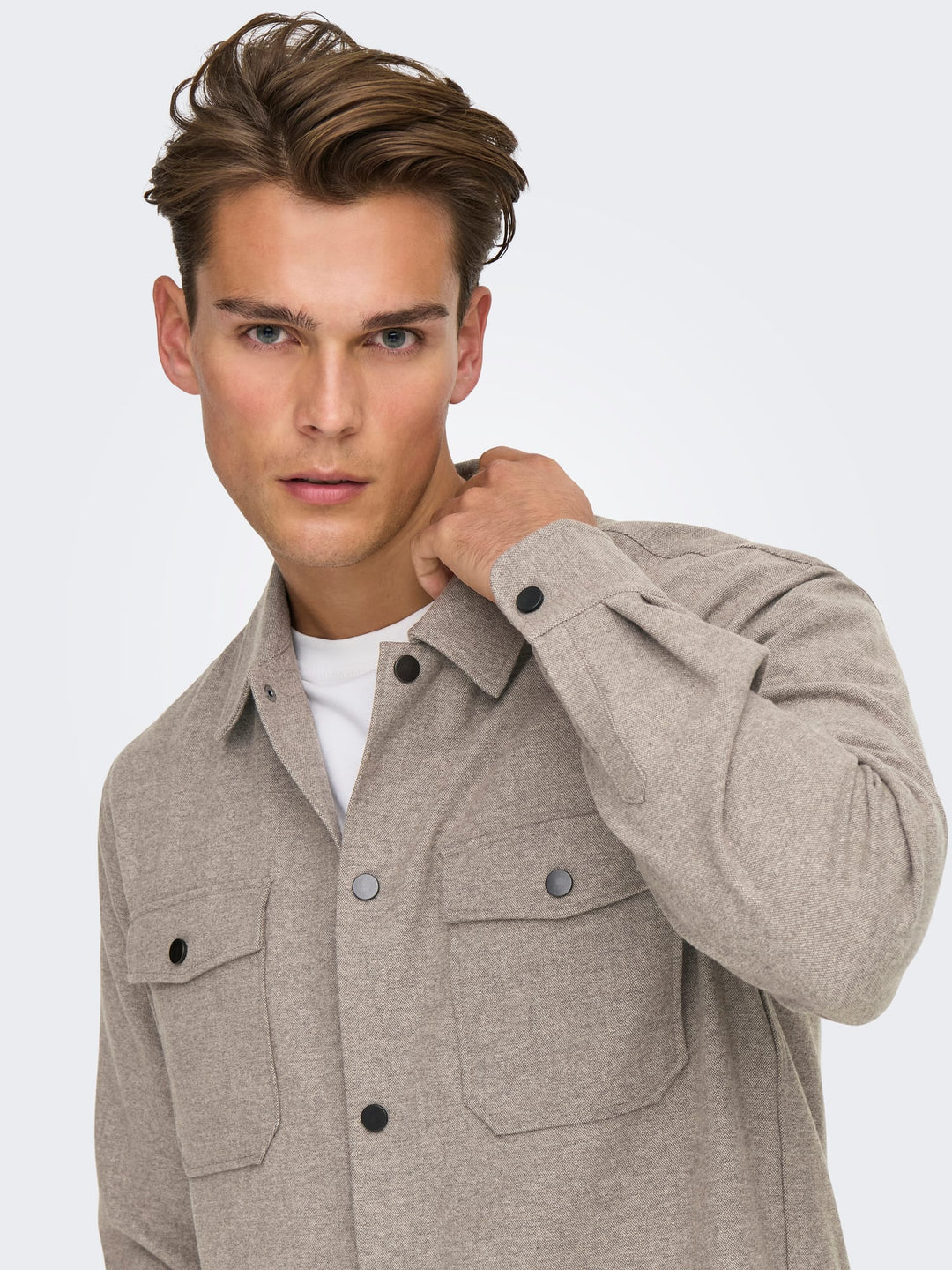 ONLY &amp; SONS 22035991 Mark overhemd l/m taupe – heren