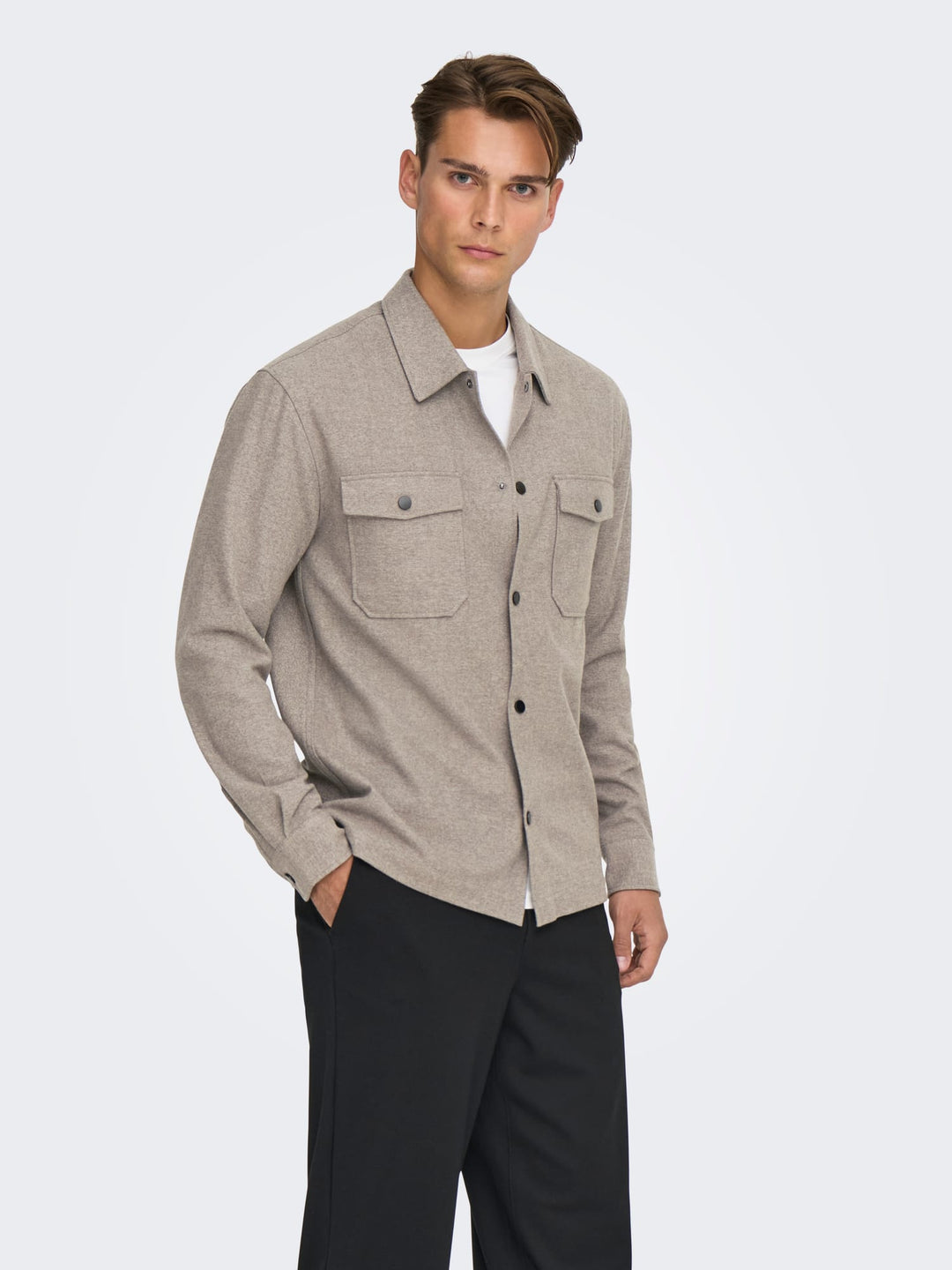 ONLY &amp; SONS 22035991 Mark overhemd l/m taupe – heren