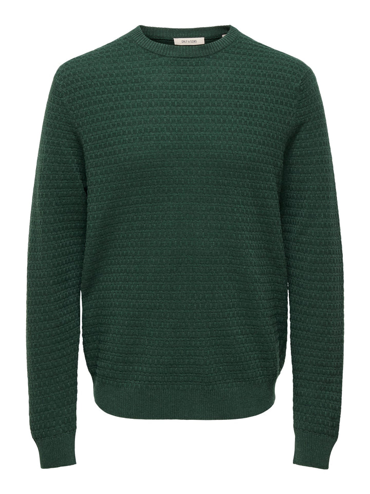 ONLY & SONS groene trui heren – trendy en comfortabel - Groen Dessin