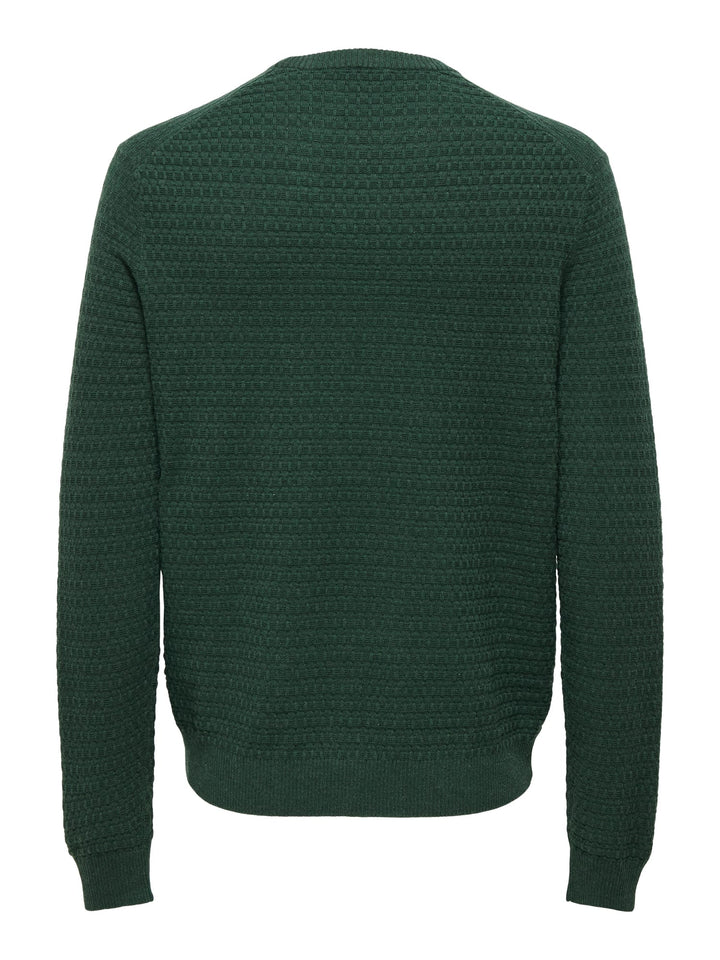 ONLY & SONS groene trui heren – trendy en comfortabel - Groen Dessin