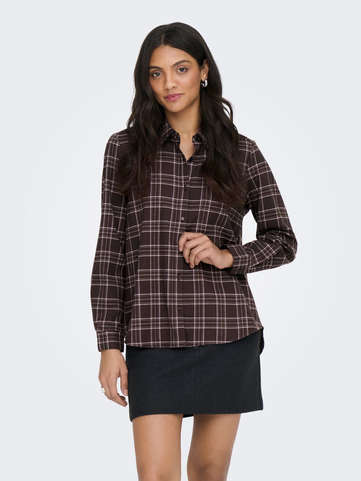 Only blouse l/m dames bruin dessin