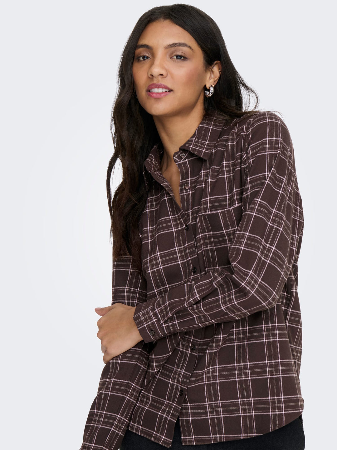 Only blouse l/m dames bruin dessin