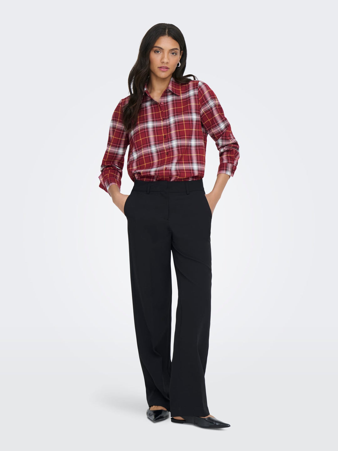 Only blouse l/m dames rood dessin