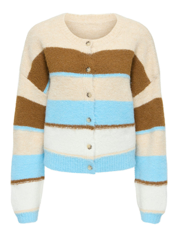 Jacqueline de Yong JDYCASSIDY vest gebreid dames - Blauw Dessin