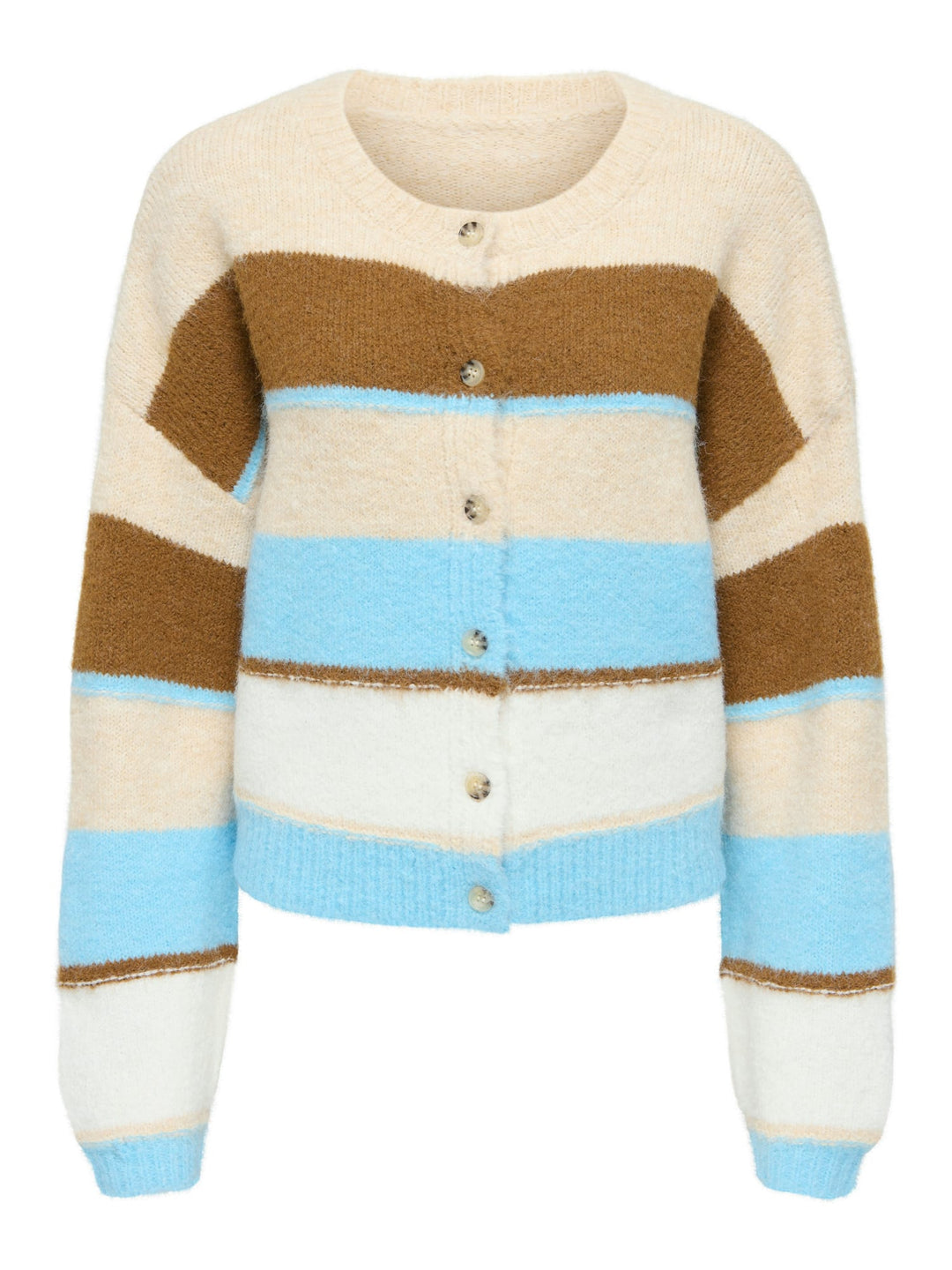 Jacqueline de Yong 15366192 cassidy vest gebreid blauw dessin