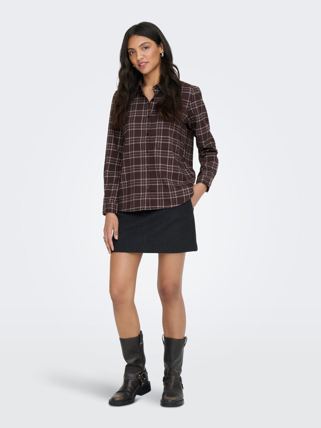 Only blouse l/m dames bruin dessin