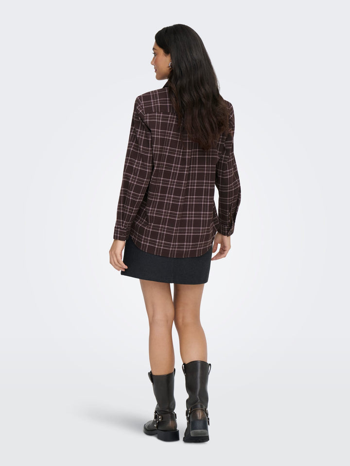 Only blouse l/m dames bruin dessin