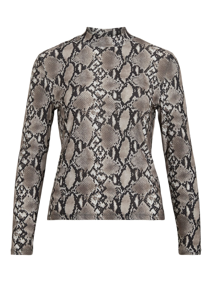 Vila top l/m dames zwart dessin – 14066134 leoa