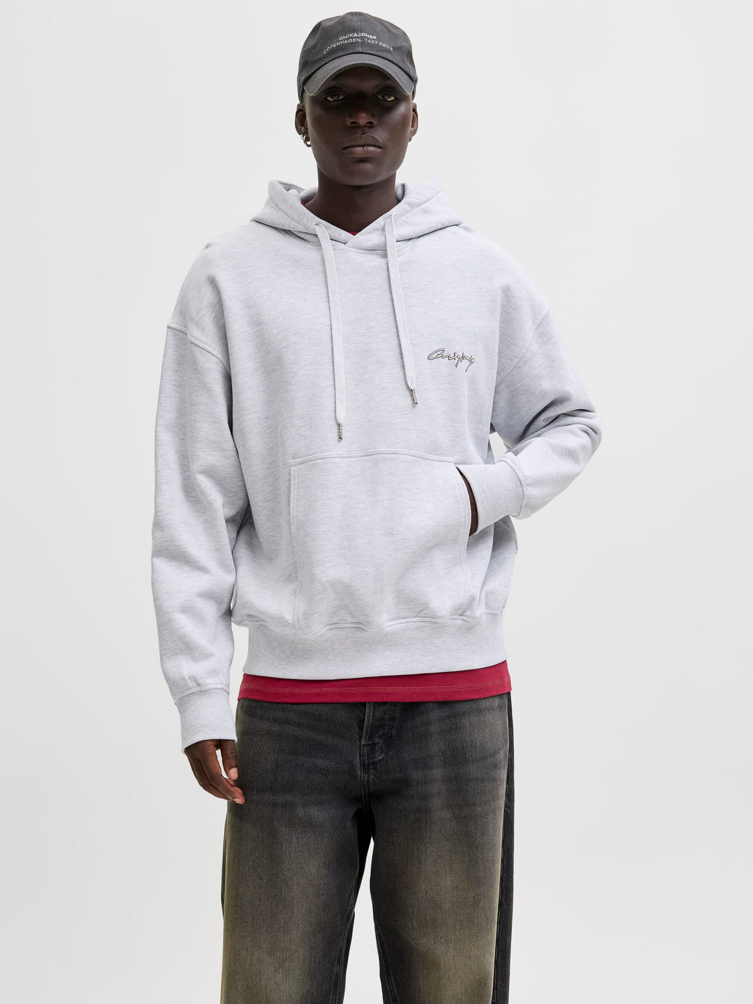Jack & Jones Nostalgia hoodie grijs melee – heren