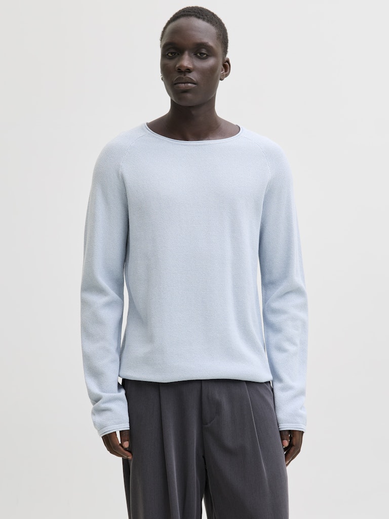 Jack & Jones JJEHILL KNIT CREW NECK NOOS trui heren lichtblauw