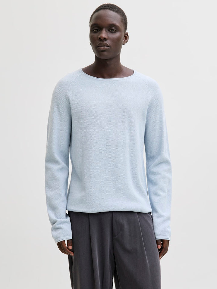 Jack & Jones JJEHILL KNIT CREW NECK NOOS trui heren lichtblauw