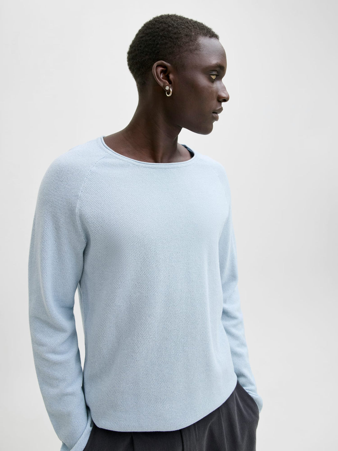 Jack & Jones JJEHILL KNIT CREW NECK NOOS trui heren lichtblauw