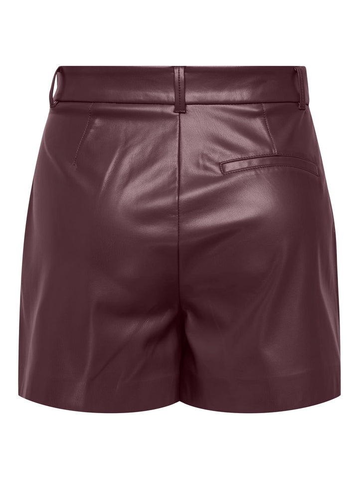 Only 15351265 Smooth short (imitatie) leer bordeaux – dames