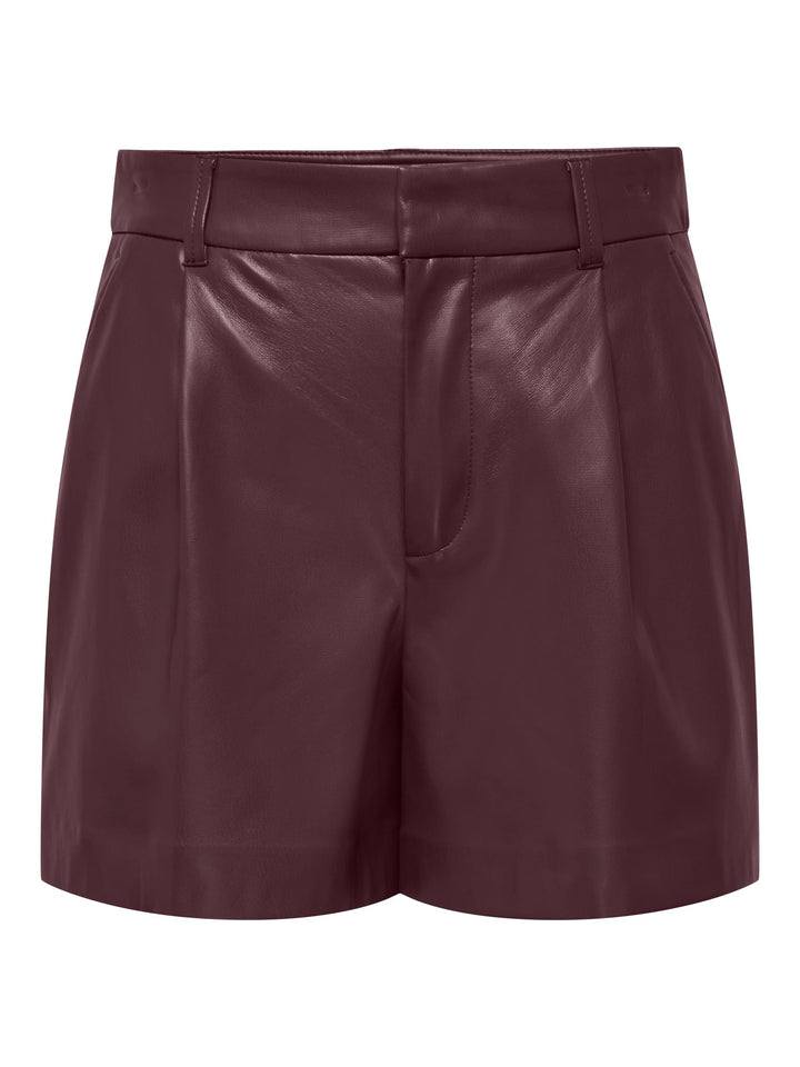 Only 15351265 Smooth short (imitatie) leer bordeaux – dames