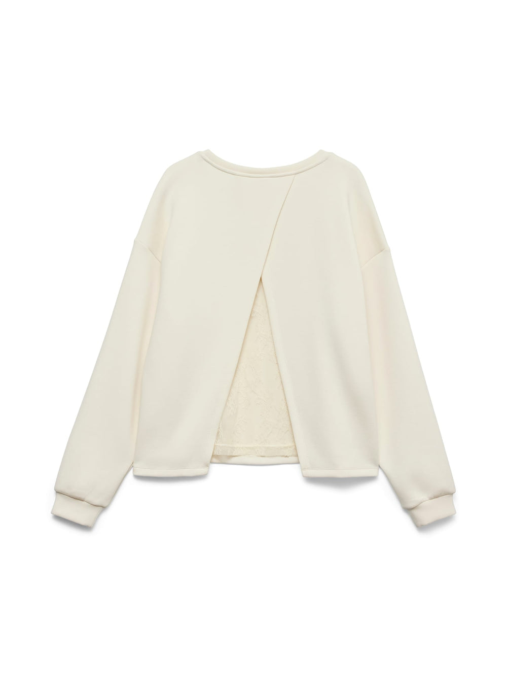 VERO MODA VMLOCCA L/S Lace Sweatshirt – dames - Off-white