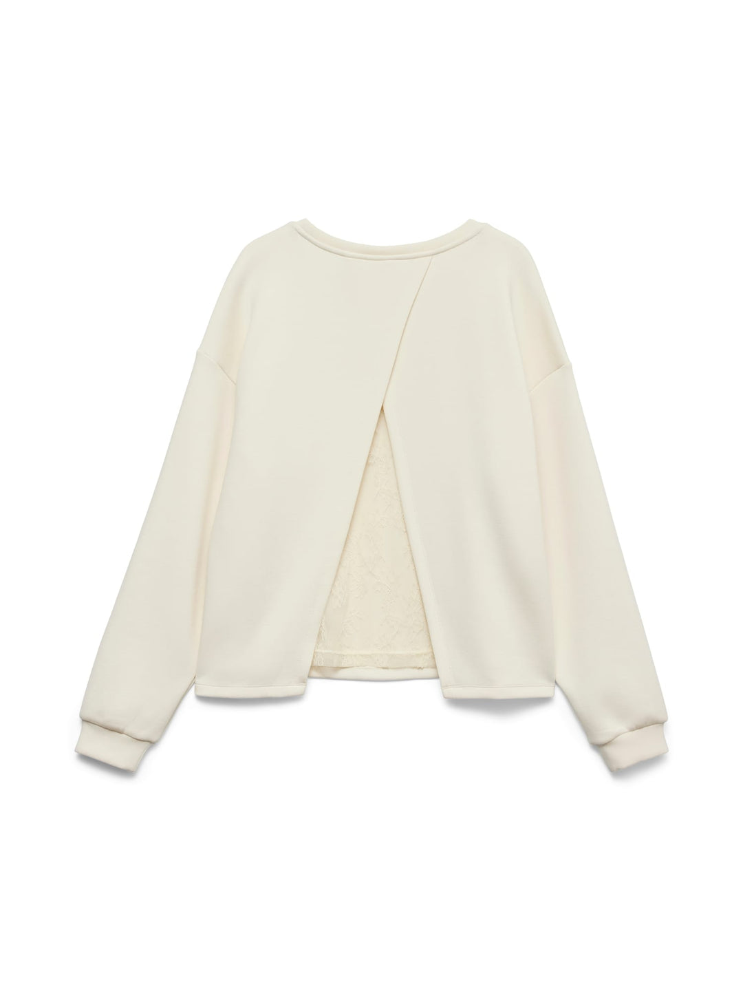 VERO MODA VMLOCCA L/S Lace Sweatshirt – dames - Off-white