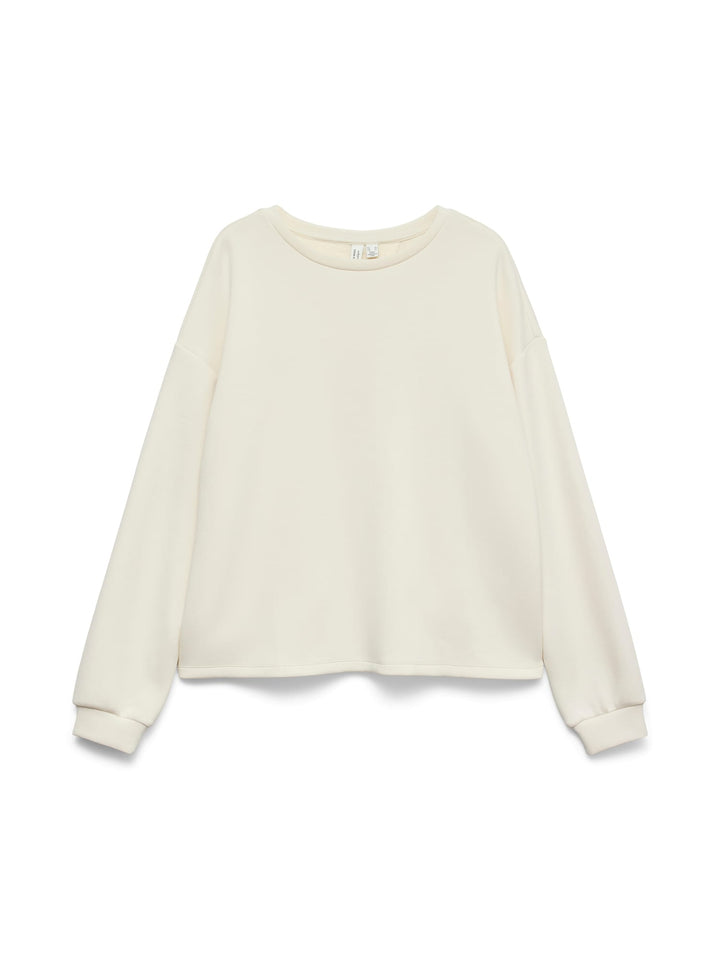VERO MODA VMLOCCA L/S Lace Sweatshirt – dames - Off-white