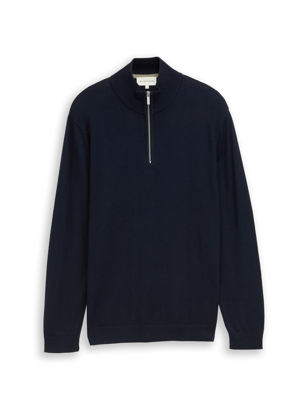 Tom Tailor gebreide trui met visgraatmotief – heren - Navy