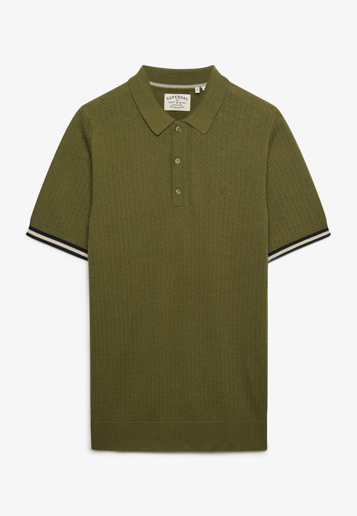 Superdry polo k/m heren army – M1110458A