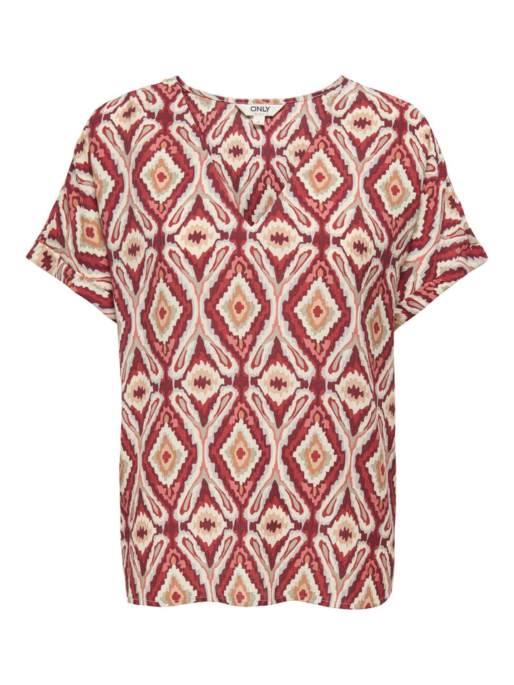 Only Belly top k/m dames rood dessin – trendy