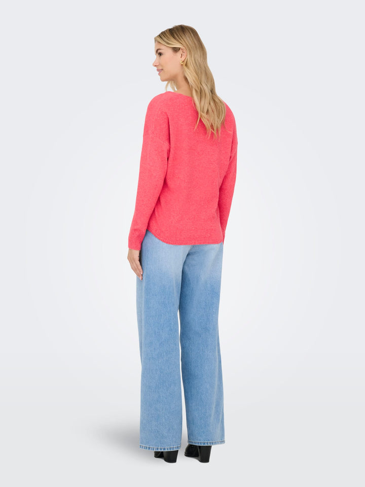 Only 15224360 Rica trui dames koraal rood