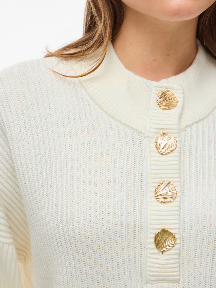 Vila VICHING CREW NECK L/S KNIT TOP - dames trui - Off-white