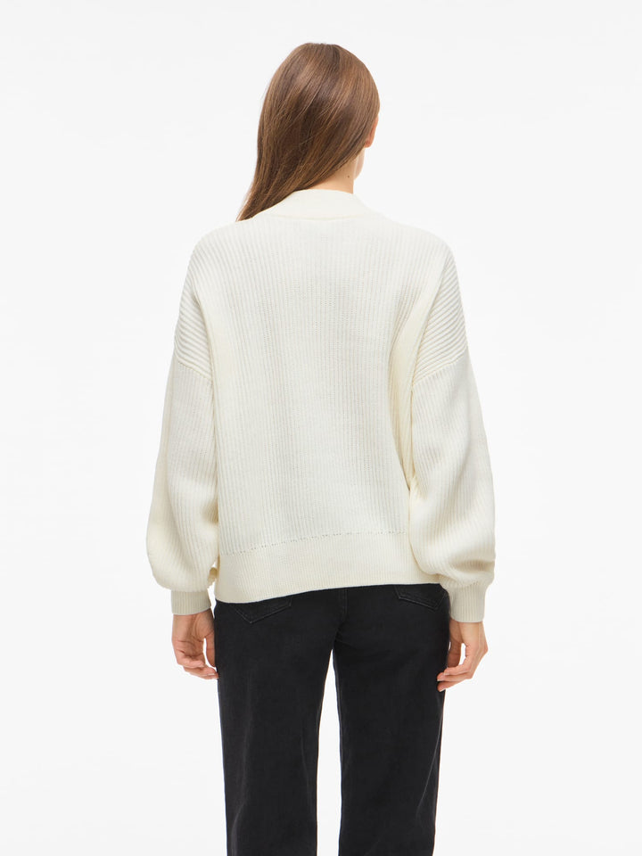 Vila VICHING CREW NECK L/S KNIT TOP - dames trui - Off-white