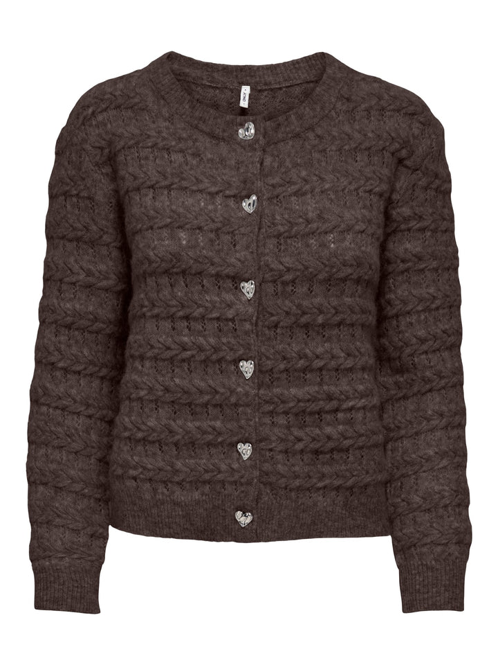 Only 15375144 cabala vest gebreid dames bruin