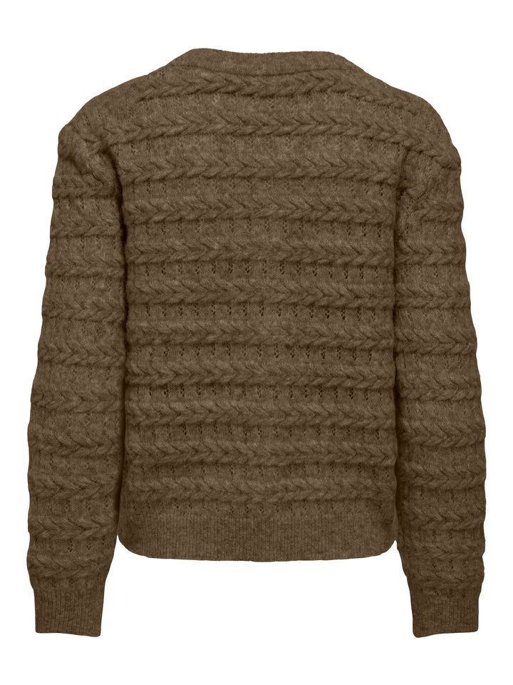 Only 15375144 cabala vest gebreid groen melee – dames