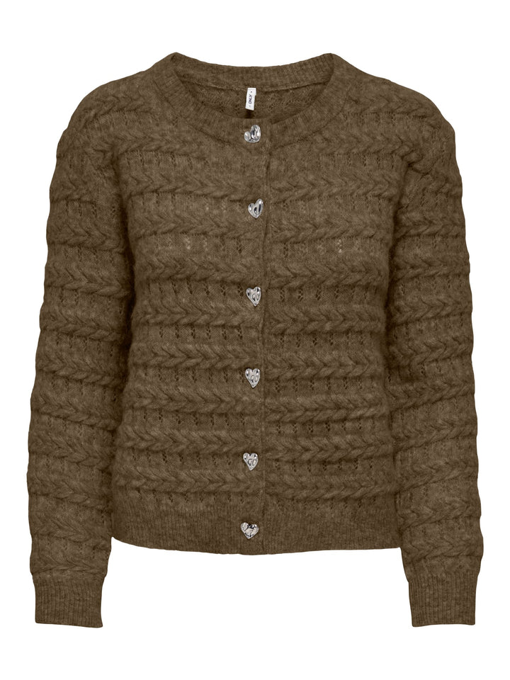Only 15375144 cabala vest gebreid groen melee – dames