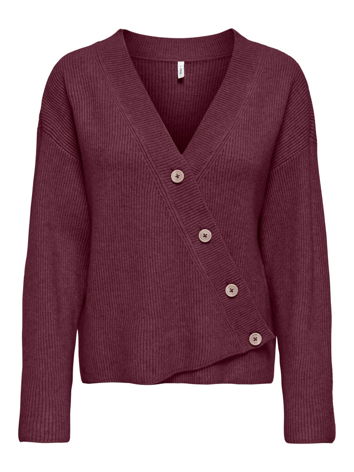 Only 15374822 katia vest gebreid bordeaux – dames