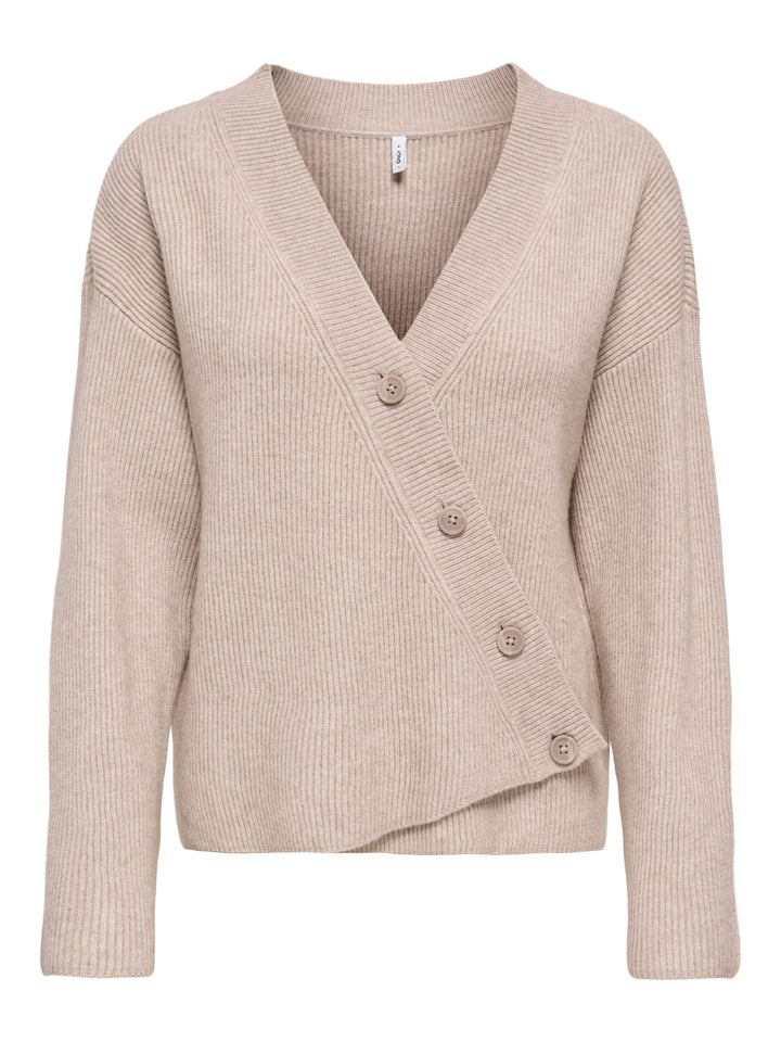 Only 15374822 Katia vest gebreid dames zand