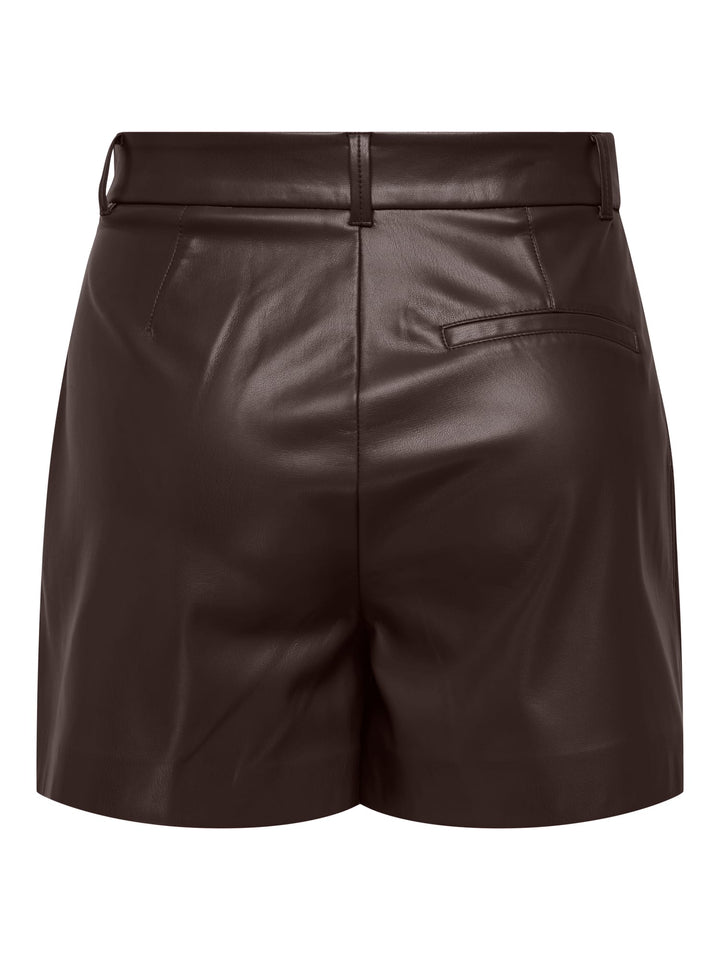 Only 15351265 Smooth short (imitatie) leer bruin – dames