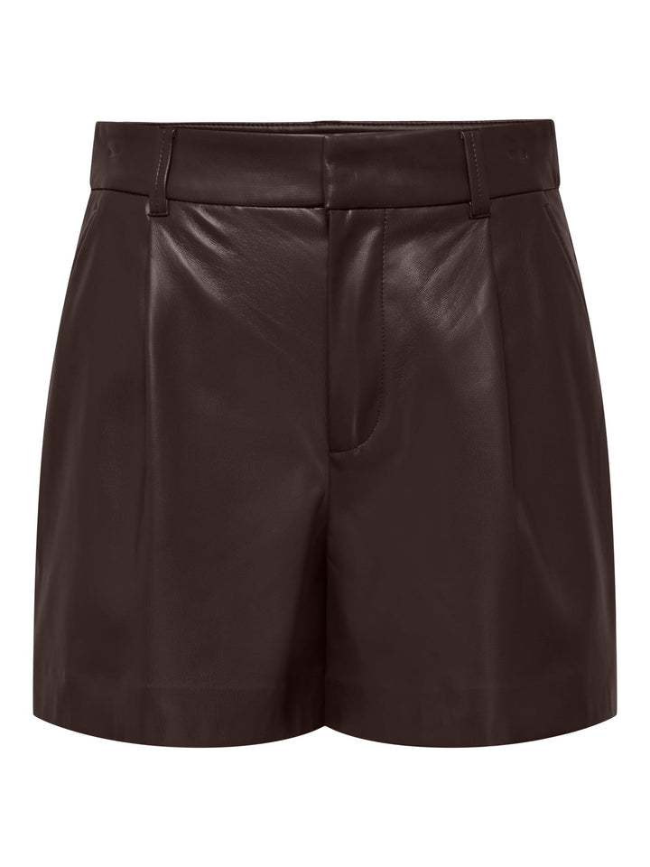Only 15351265 Smooth short (imitatie) leer bruin – dames