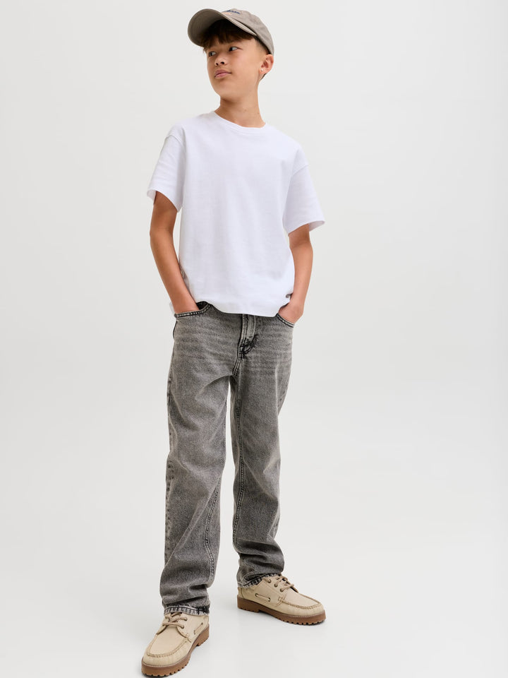 Jack & Jones Kids jeans loose fit grijs – jongens - Grey Denim
