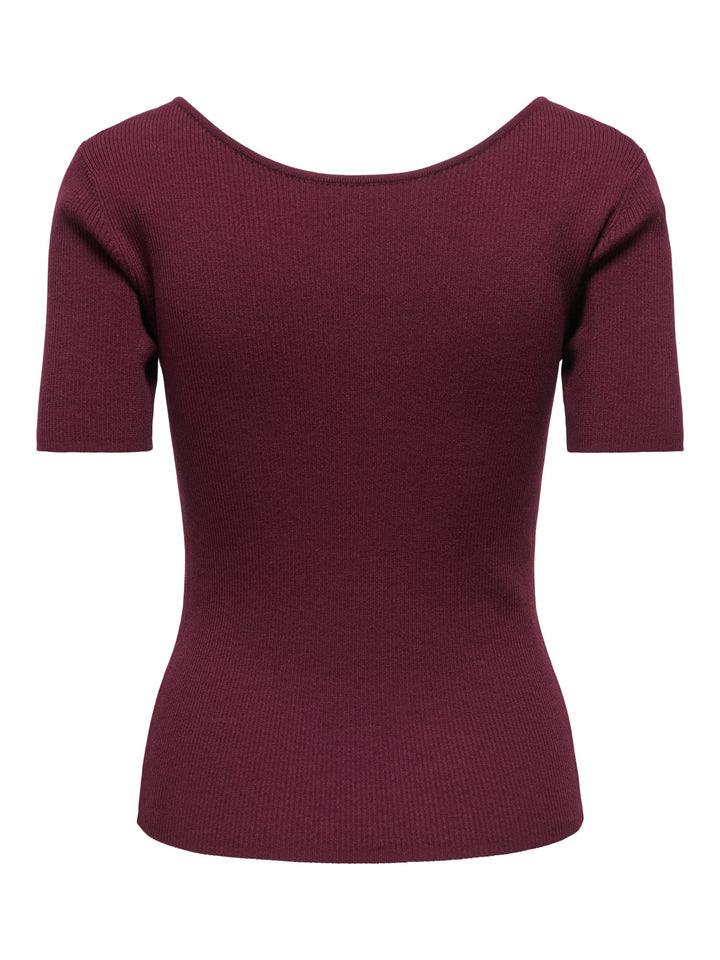 Jacqueline de Yong Nanna t-shirt bordeaux – dames
