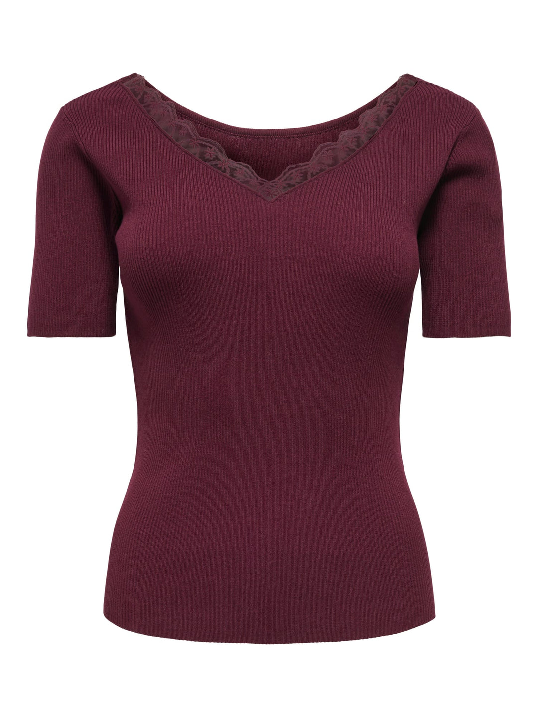 Jacqueline de Yong Nanna t-shirt bordeaux – dames