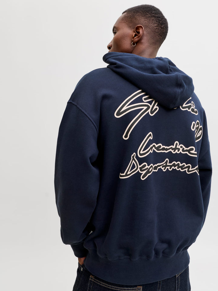 Jack & Jones Nostalgia hoodie navy – heren
