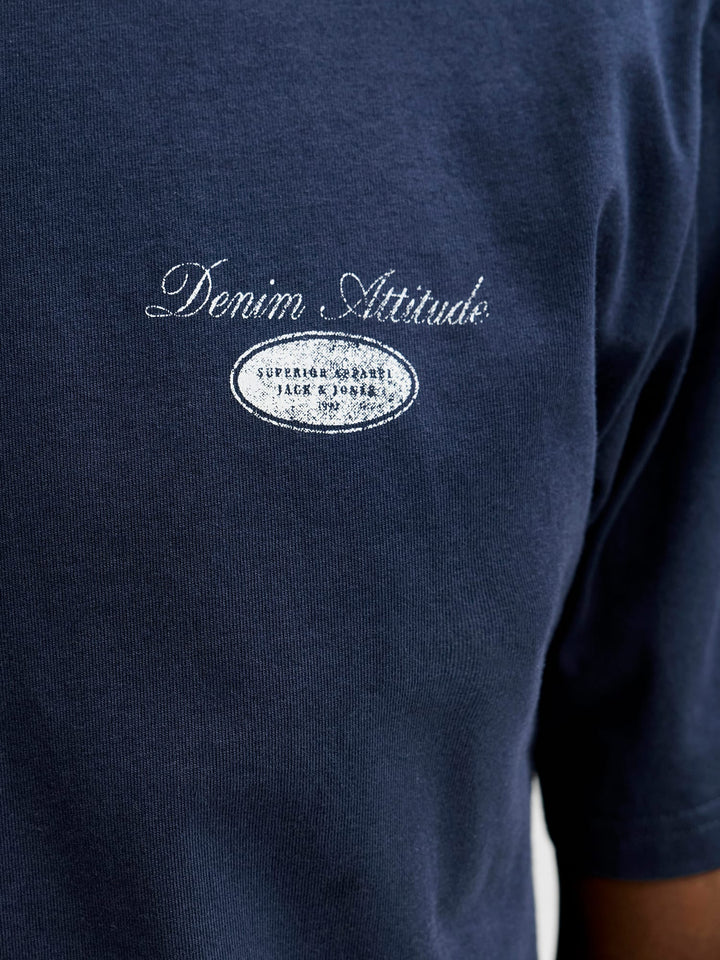 Jack & Jones T-shirt k/m heren navy – JJEDOVER