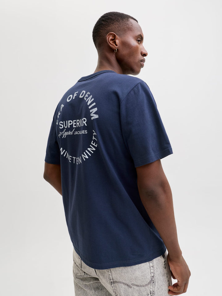 Jack & Jones T-shirt k/m heren navy – JJEDOVER