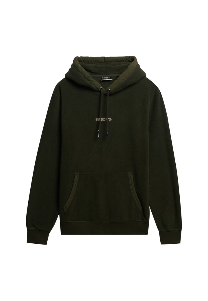 Superdry Micro Logo Fleece Hoodie donkergroen – heren