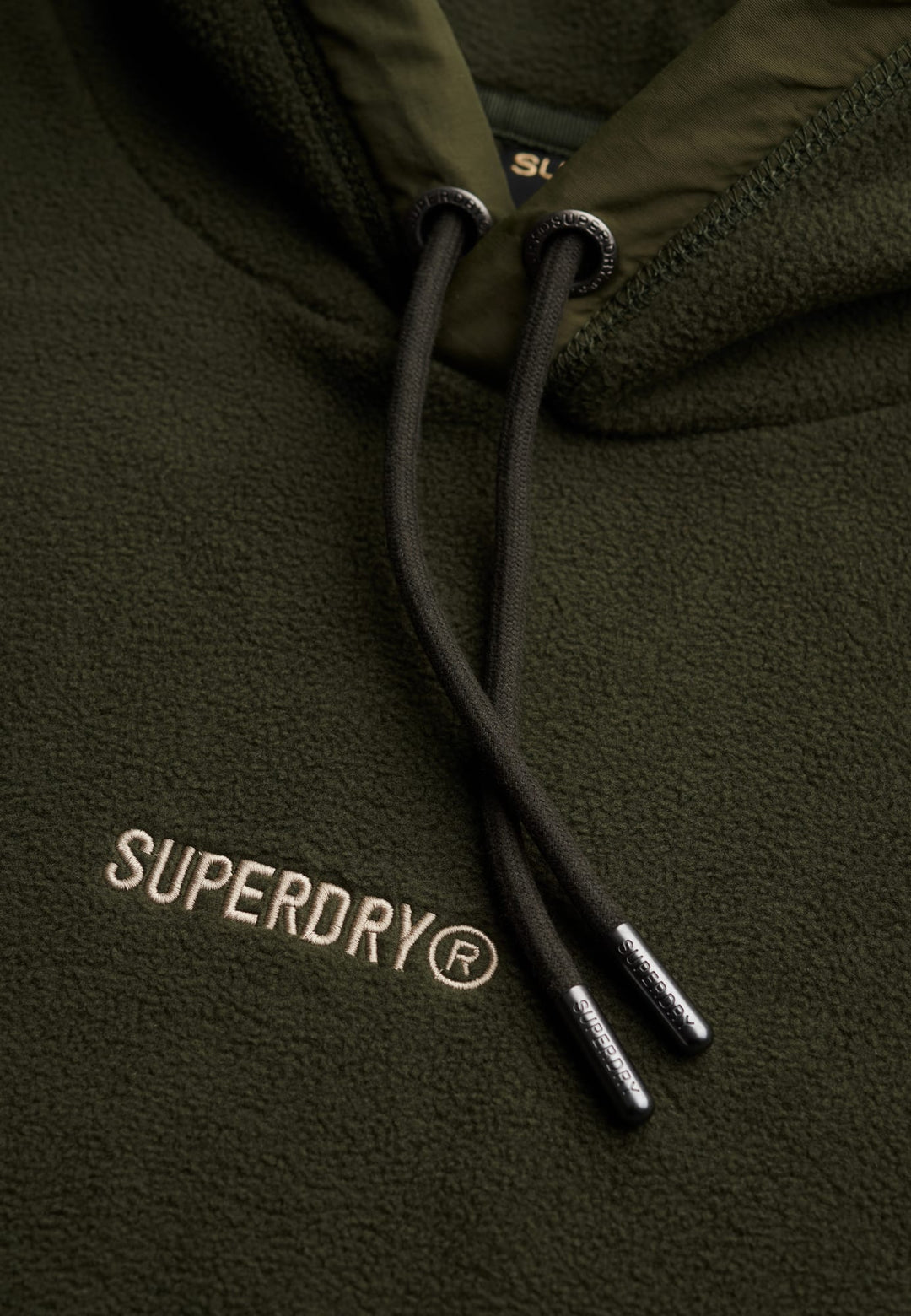 Superdry Micro Logo Fleece Hoodie donkergroen – heren
