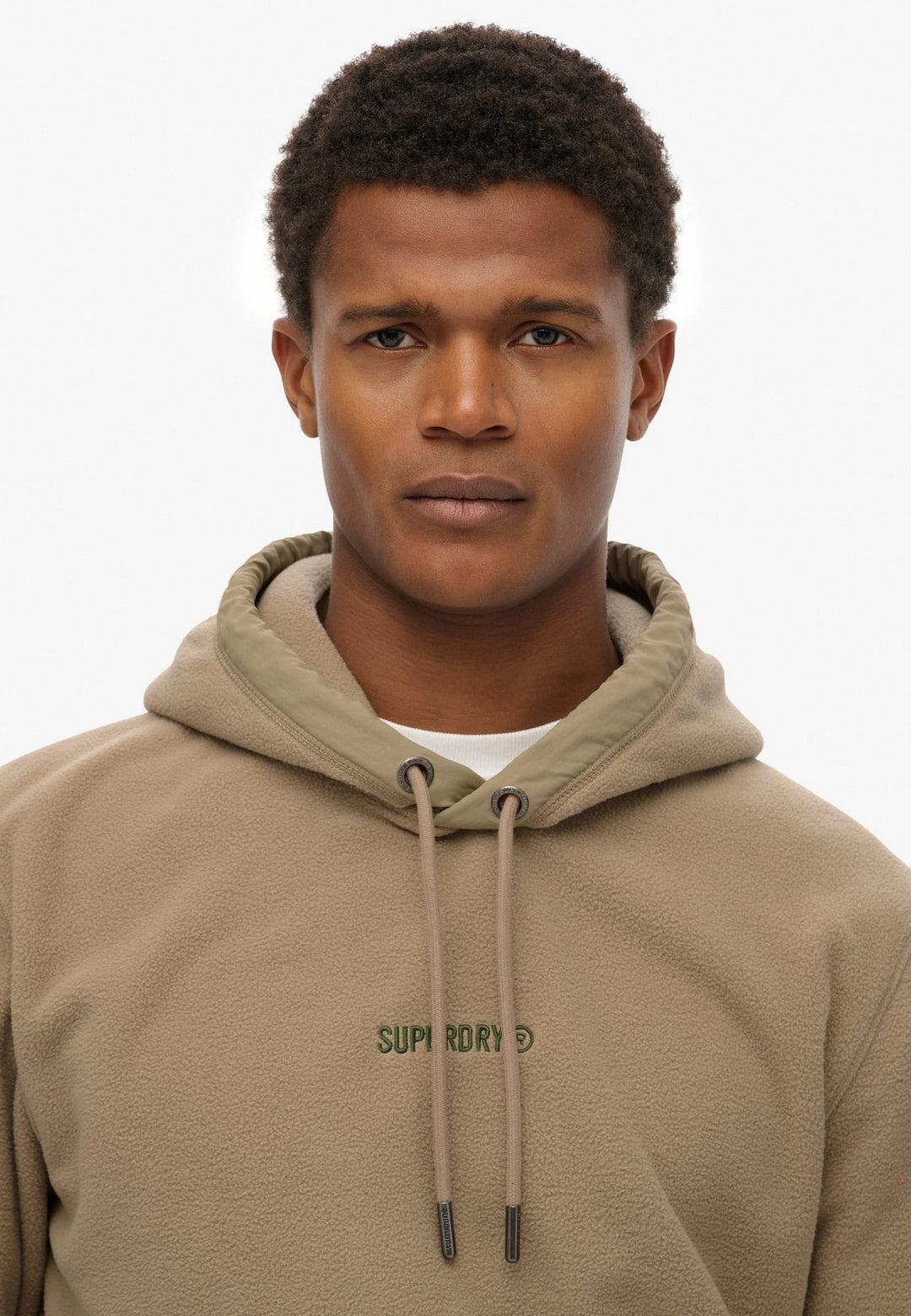 Superdry fleece hoodie zand – heren