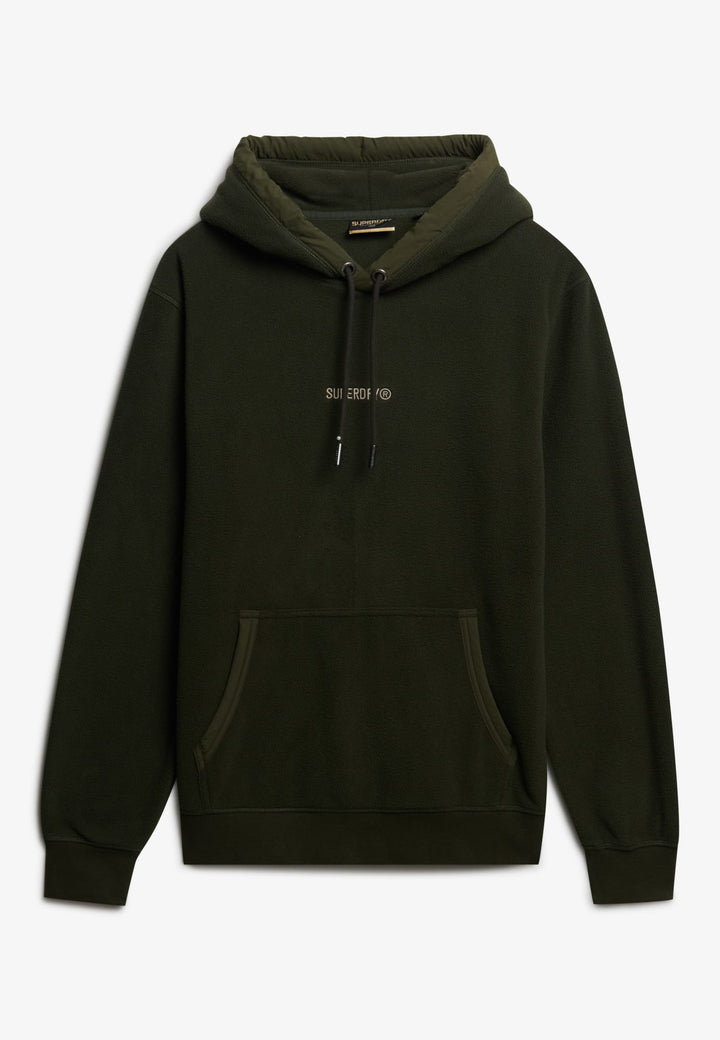 Superdry Micro Logo Fleece Hoodie donkergroen – heren