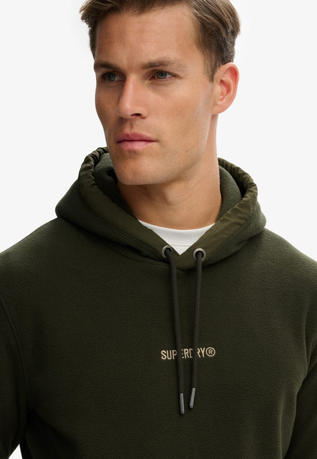 Superdry Micro Logo Fleece Hoodie donkergroen – heren