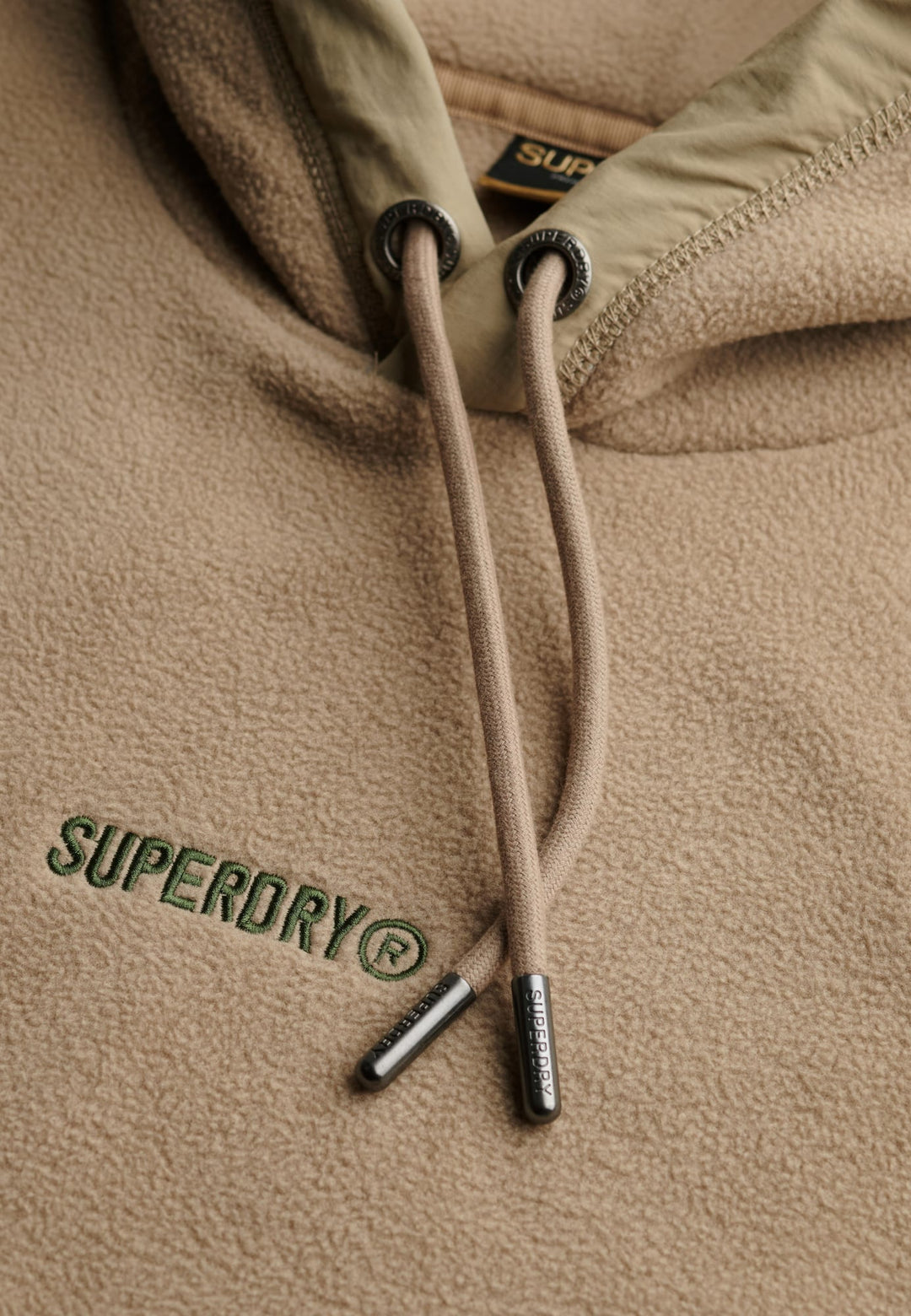 Superdry fleece hoodie zand – heren