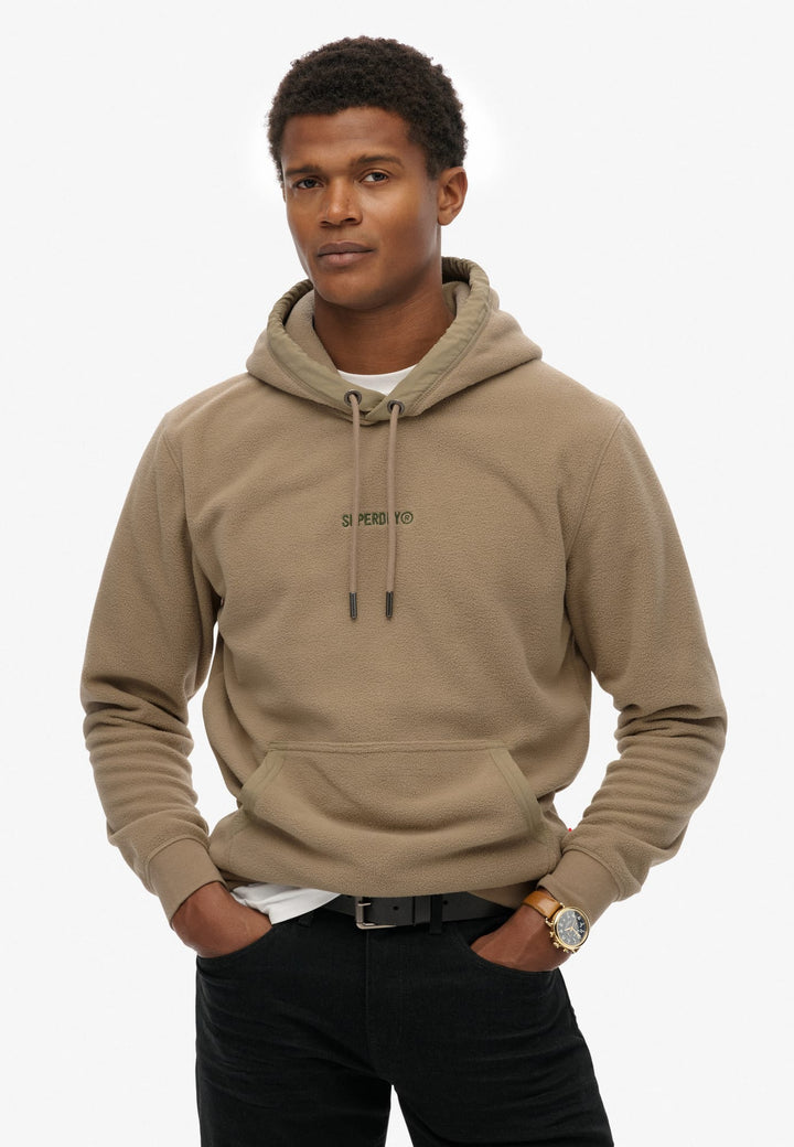 Superdry fleece hoodie zand – heren