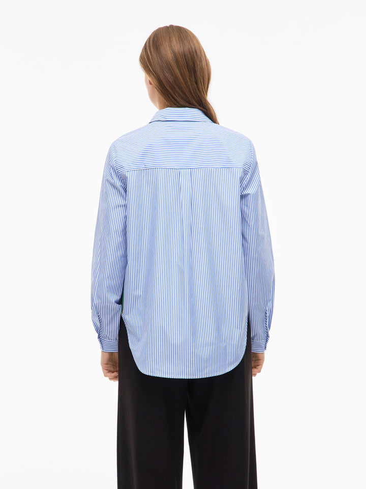 Vila VIDOJA LS STRIPED TAPE SHIRT – dames blouse - Blauw Dessin