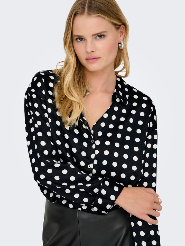 Only 15368304 Lydia blouse l/m zwart dessin